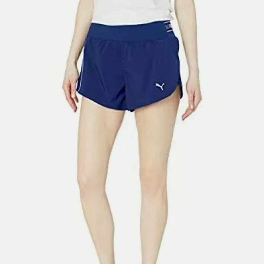 Puma womens run cool adapt 3"woven blue shorts size XL